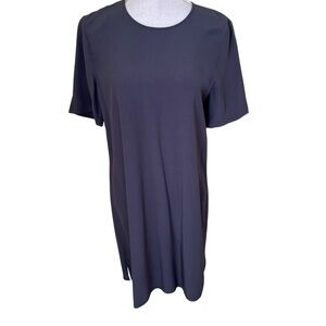 Eileen Fisher Grey Short Sleeve Shift Dress Petite S